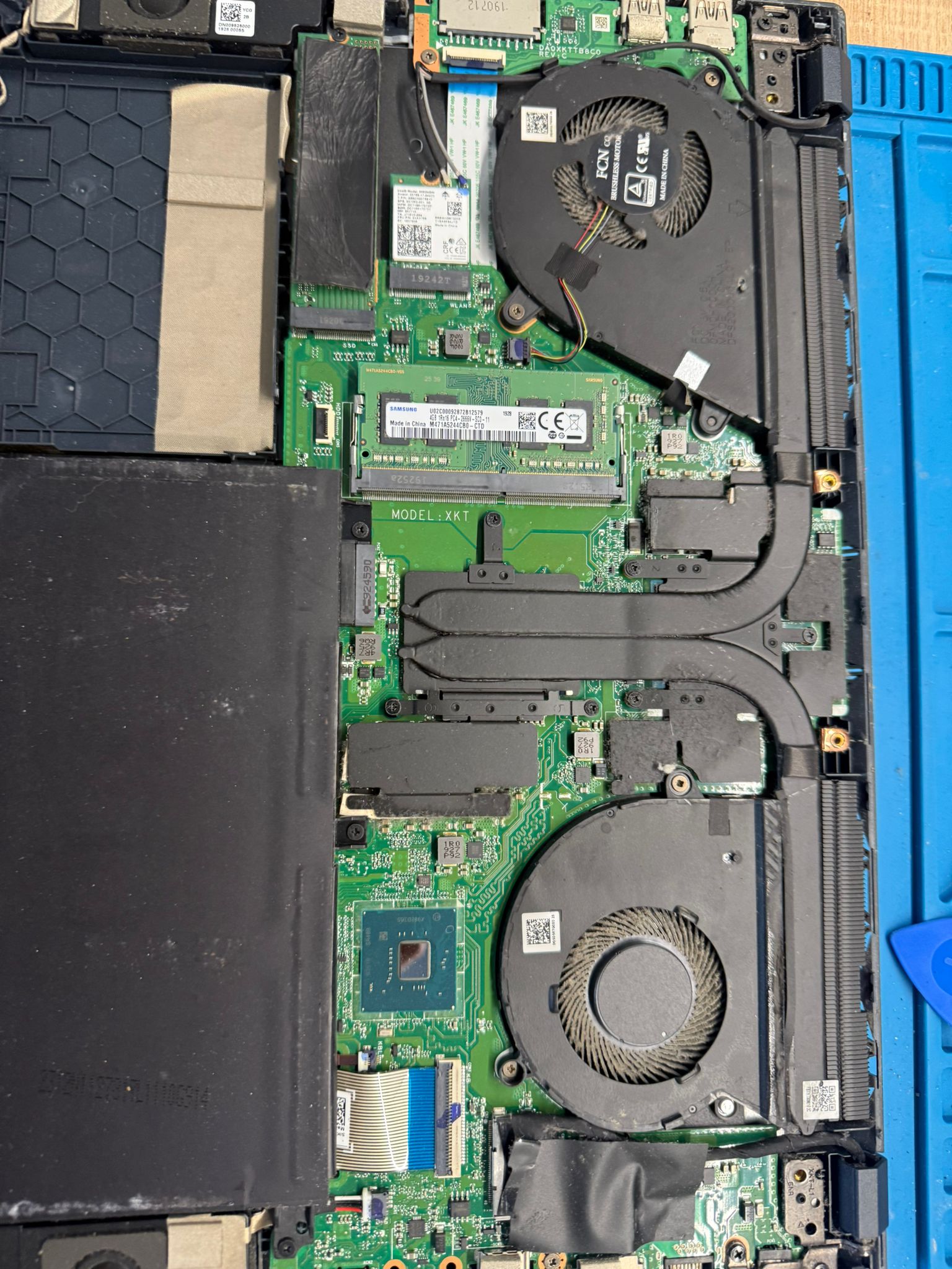 Laptop maintenance work in the workshop